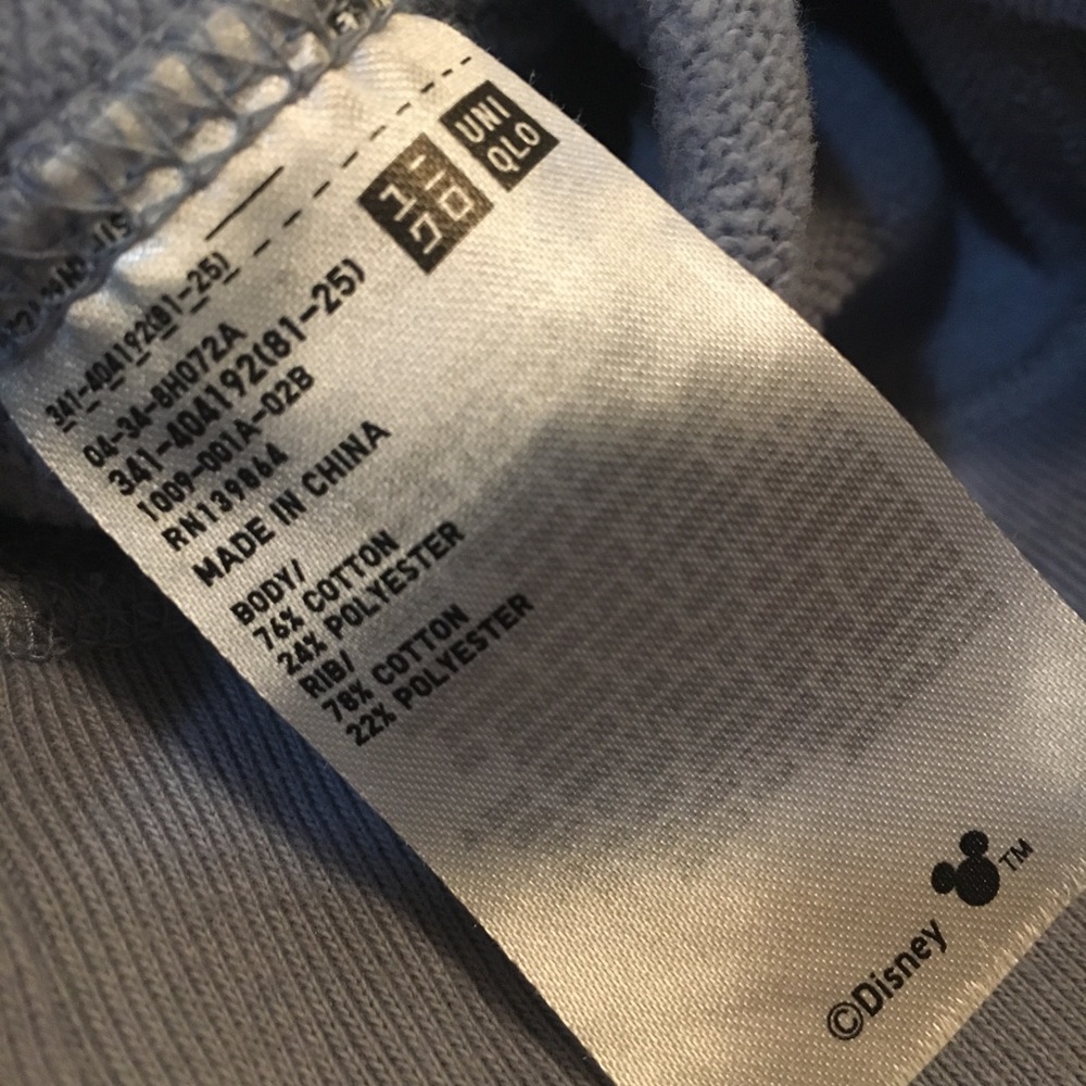 Uniqlo Disney Mickey Mouse Stands Crewneck Pullover Sweatshirt in Subdue Blue XS - Picture 6 of 8